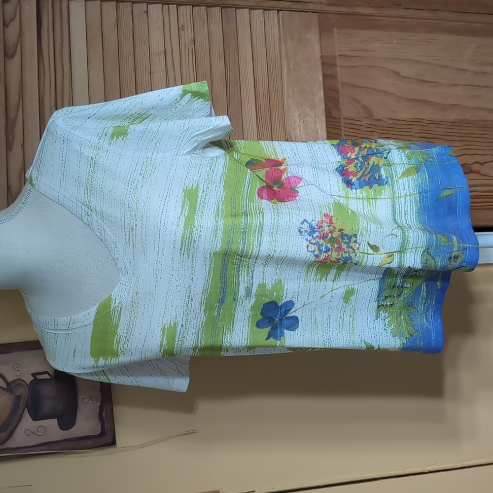 Breckenridge Multicolor Floral Short Sleeve Top S